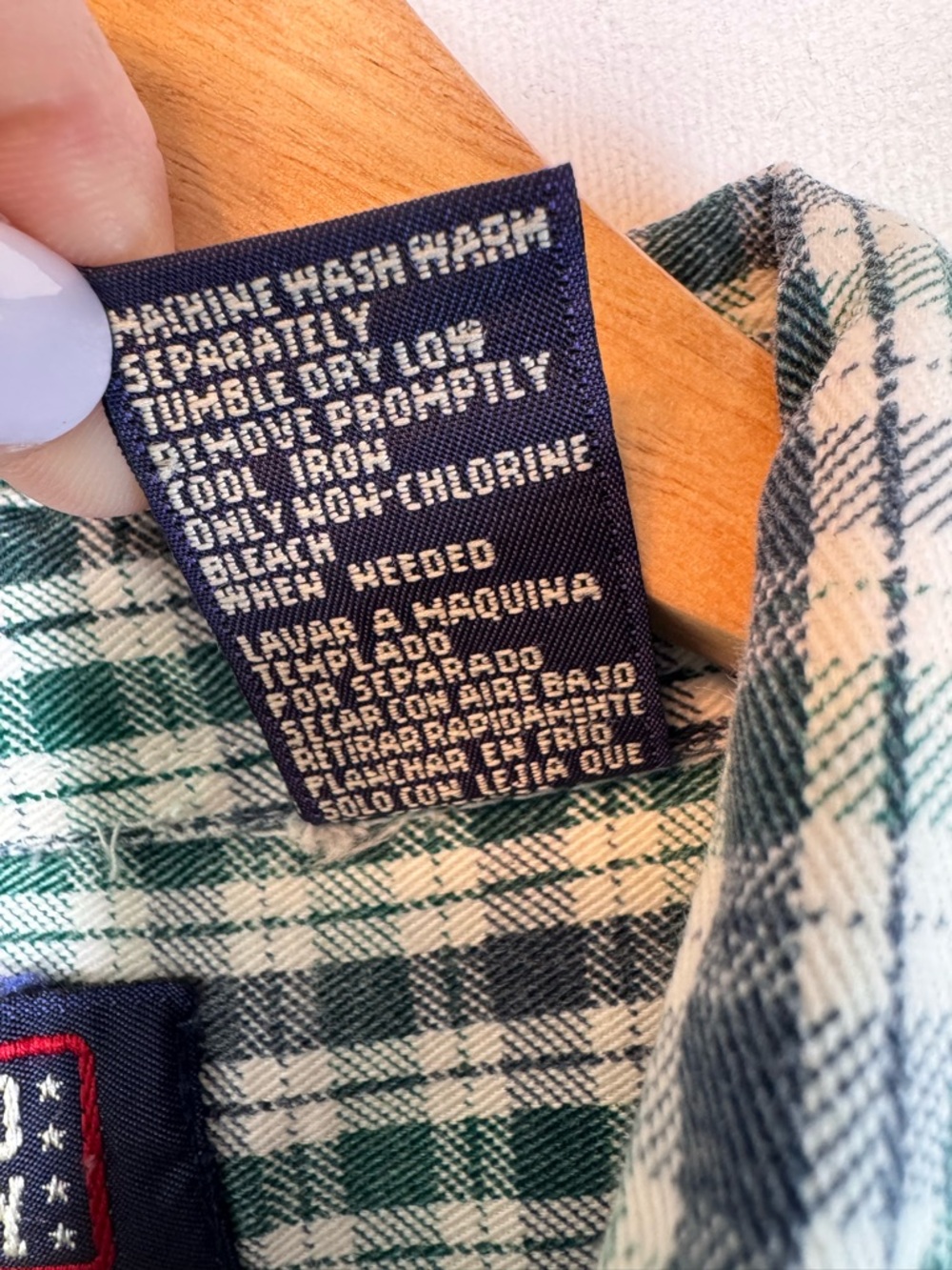 Faded Glory Short Sleeve Button-Up Twill Blue, Green, White Plaid Shirt size XL - Picture 3 of 6